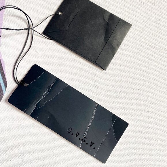 G.V.G.V Lavender Purple Striped high Low Rexcell  Skirt 36 Made in Japan - Picture 5 of 8